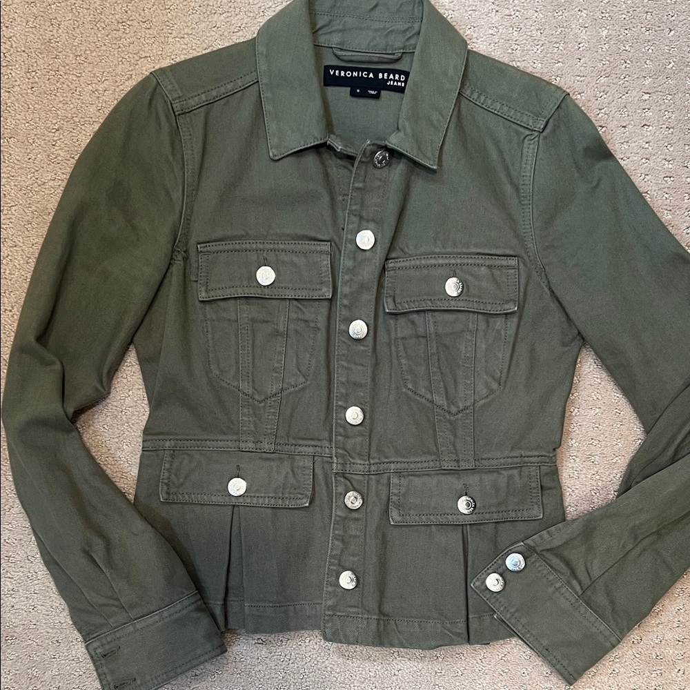 Veronica Beard Army Green Denim Jacket